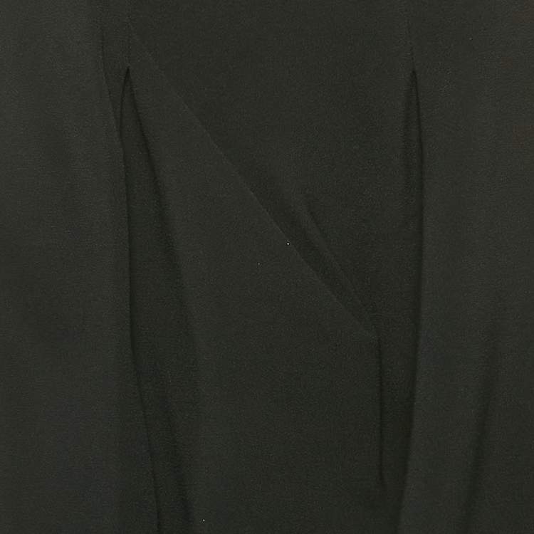 Pre Owned Kenzo Black Crepe Midi Skirt L