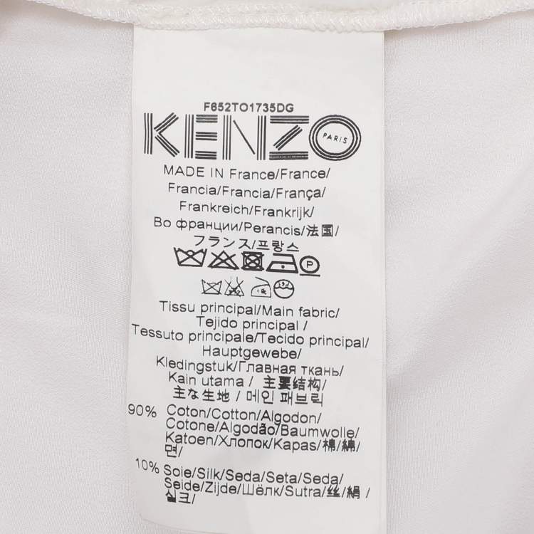 Pre Owned Kenzo Cream Brocade Fabric Sleeveless Tops M