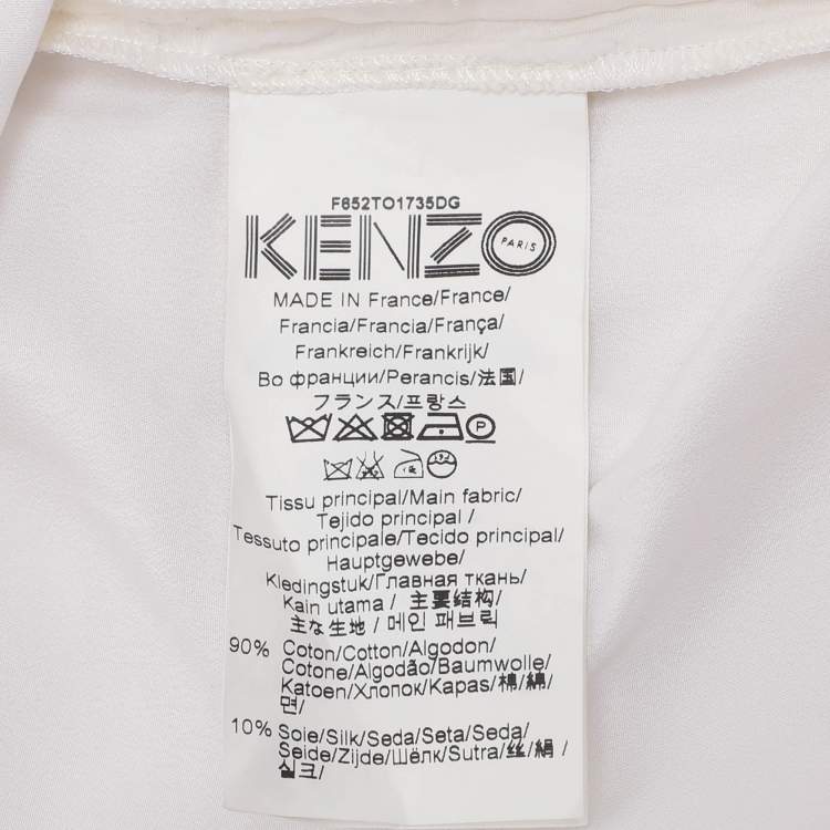 Pre Owned Kenzo Cream Brocade Fabric Sleeveless Tops M