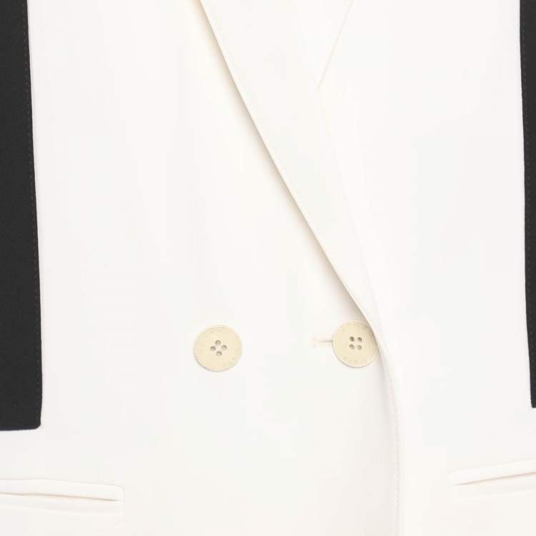 Pre Owned Kenzo Cream/Black Viscose Vest S