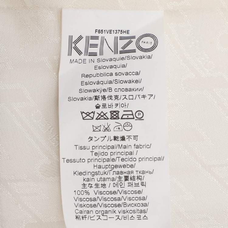 Pre Owned Kenzo Cream/Black Viscose Vest S