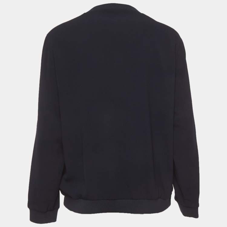 Pre Owned Kenzo Blue Tiger Embroidered Crepe Sweatshirt M