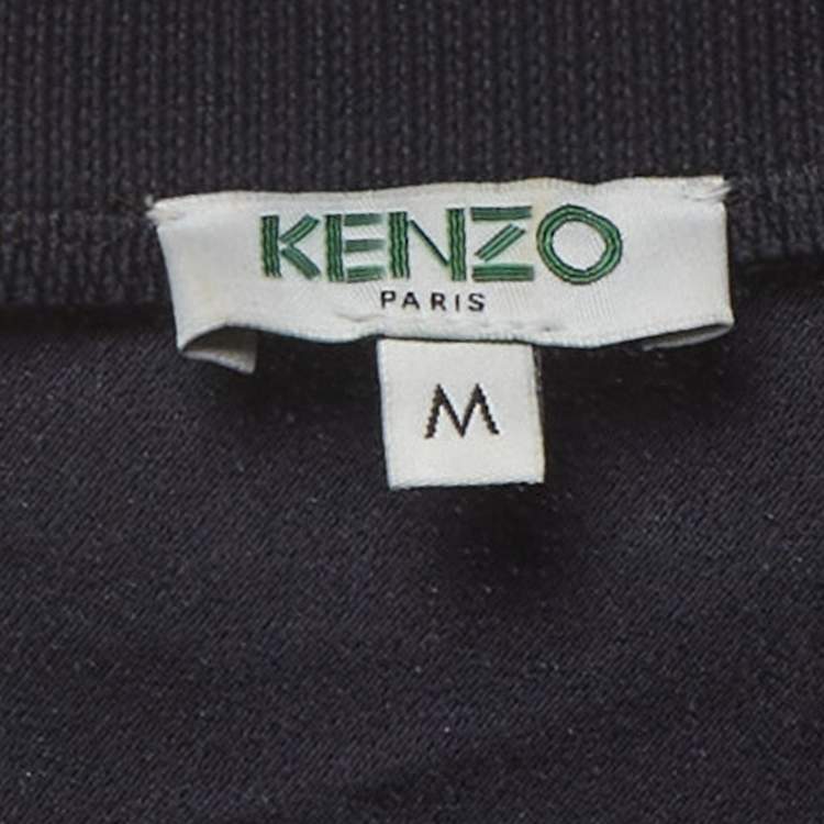Pre Owned Kenzo Blue Tiger Embroidered Crepe Sweatshirt M