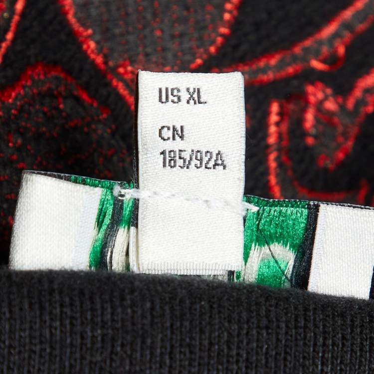 Pre Owned Kenzo Black Tiger Embroidered Cotton Crew Neck Sweatshirt XL