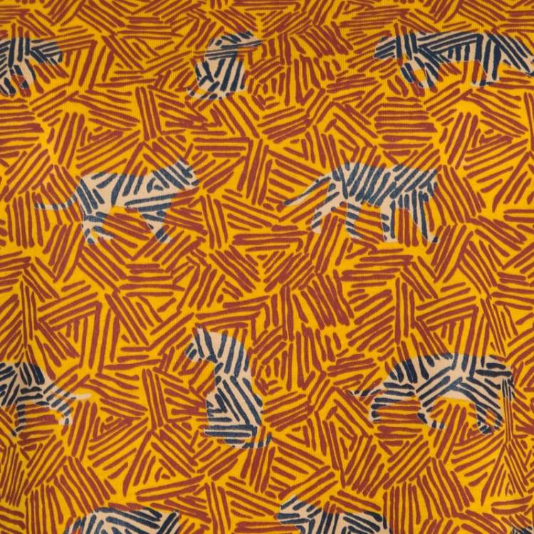 Pre Owned Kenzo Mustard Scribble Print Cotton Off Shoulder Top XL