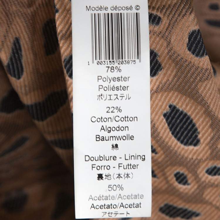 Pre Owned Kenzo Beige Animal Pattern Jacquard Sleeveless Dress S