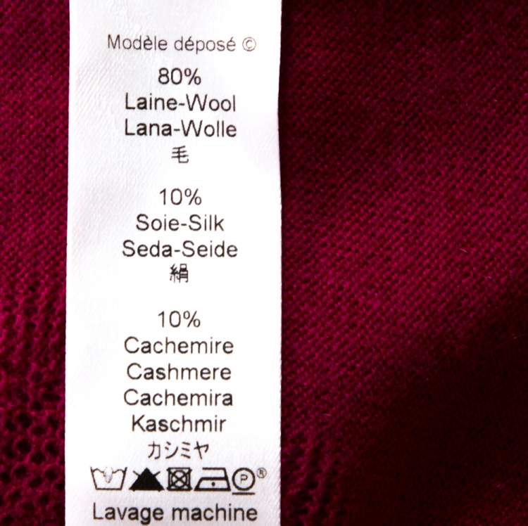 Pre Owned Kenzo Fuchsia Knit Turtleneck Long Sleeve Top M