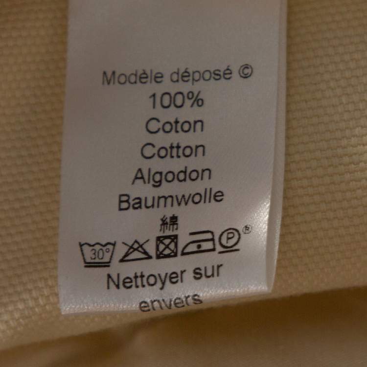 Pre Owned Kenzo Cream Textured Cotton High Waisted Cropped Pants M
