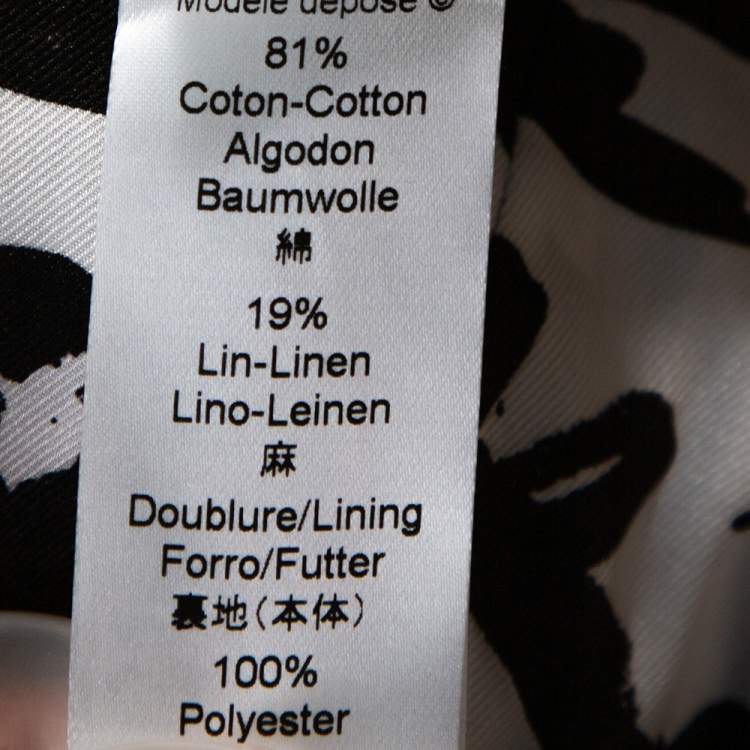 Pre Owned Kenzo Black Cotton Linen Double Breasted Crop Jacket M