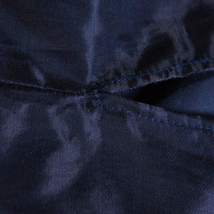 Pre Owned Kenzo Navy Blue Cotton Blend Maxi Dress S