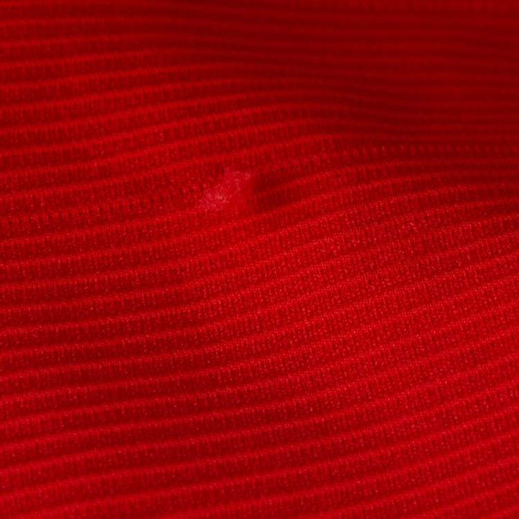 Pre Owned Kenzo Bright Coral Rib Knit Zip Detail Sleeveless Flared Dress XL