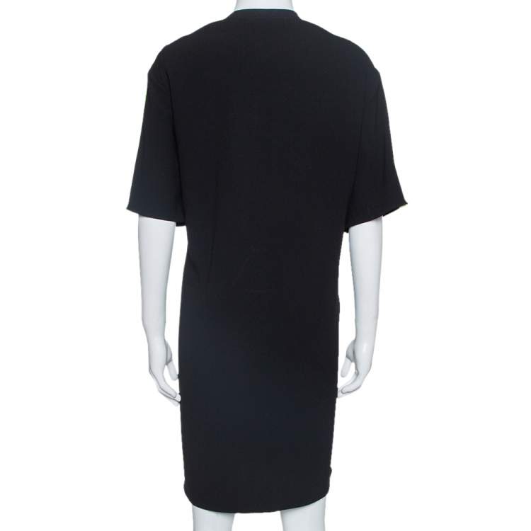 Pre Owned Kenzo Black Crepe Embroidered Tiger Motif T-Shirt Dress M