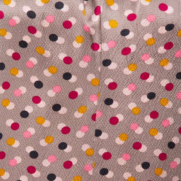 Pre Owned Kenzo Multicolor Abstract Polka Dot Print Silk Shift Dress M