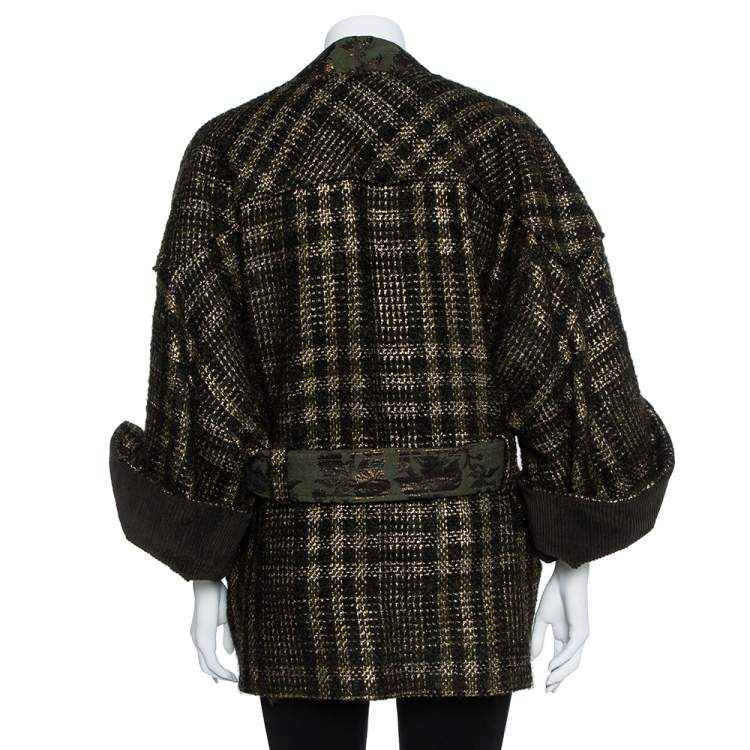 Pre Owned Kenzo Green/Gold Wool Jacket L