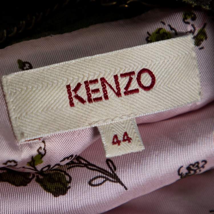 Pre Owned Kenzo Green/Gold Wool Jacket L
