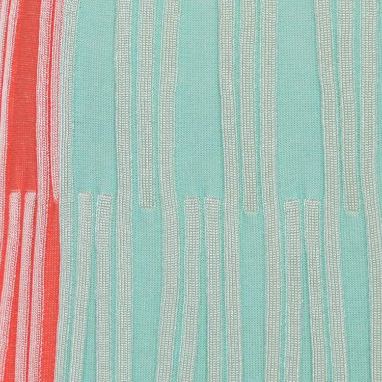 Pre Owned Kenzo Multicolor Rib Knit Fit & Flare Midi Dress XS