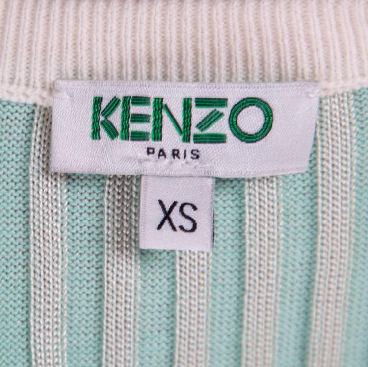 Pre Owned Kenzo Multicolor Rib Knit Fit & Flare Midi Dress XS