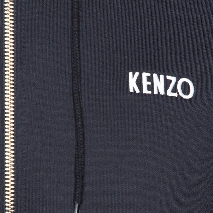 مملوكة مسبقًا Kenzo Black Knit Dragon Embroidery Detail Hoodie XS