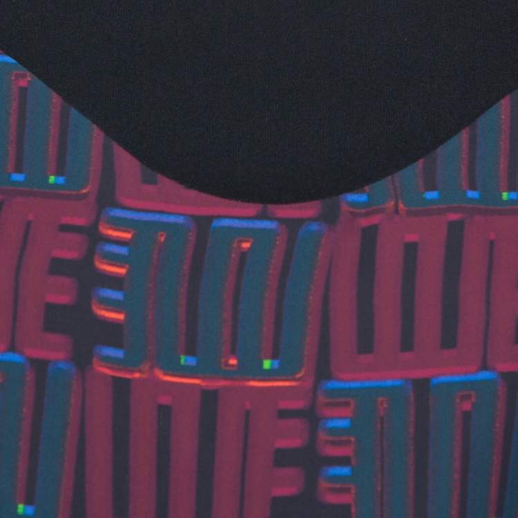 Pre Owned Kenzo Burgundy & Black Printed Crepe Top M