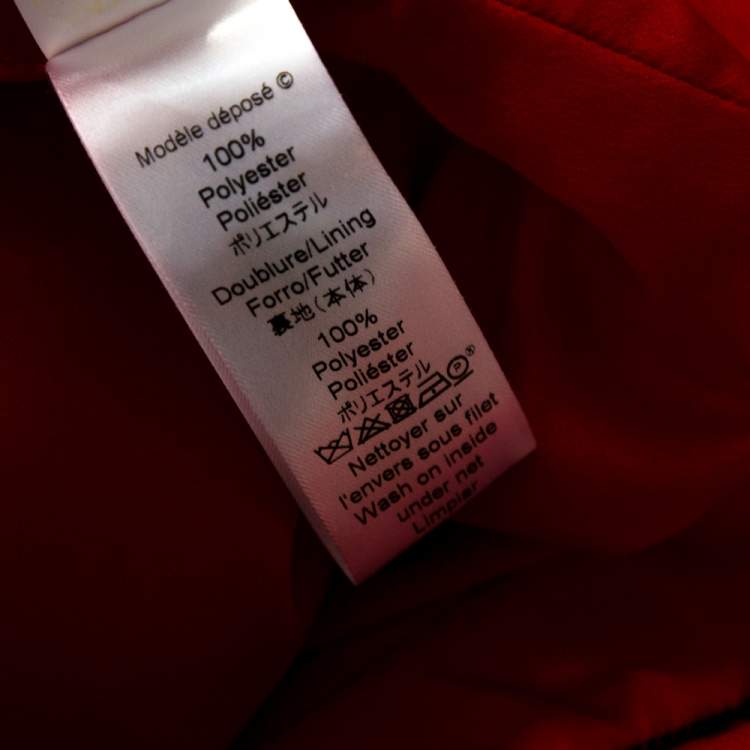 Pre Owned Kenzo Red Lotus Eye Printed Crepe Shift Dress S