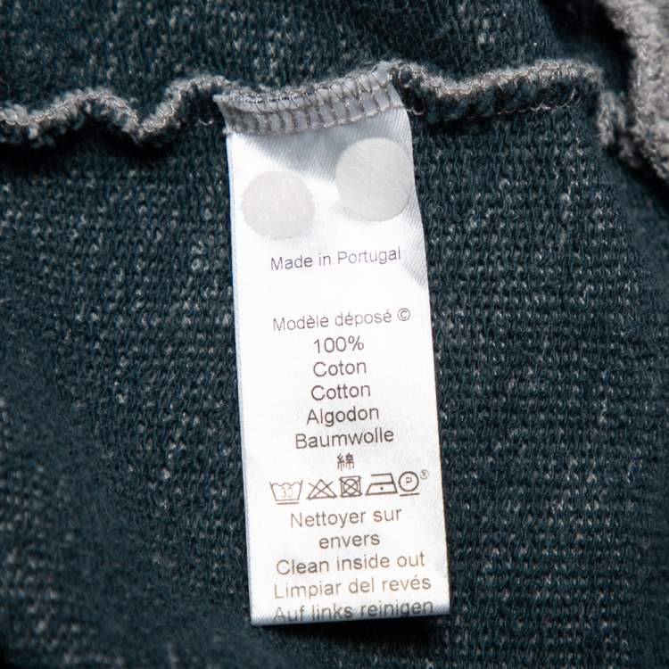 Pre Owned Kenzo Grey Tiger Logo Embroidered Cotton Crewneck Sweatshirt M
