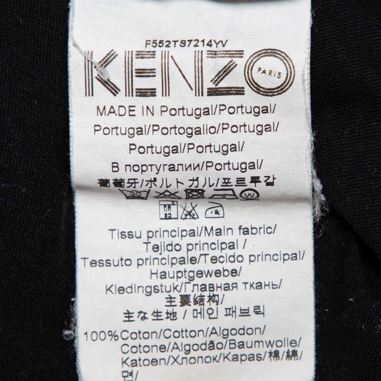 Pre Owned Kenzo Jungle Black Tiger Printed Cotton Crewneck T-Shirt S