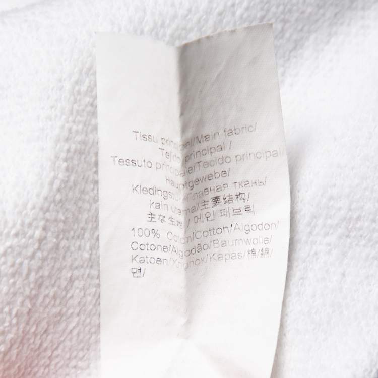 Pre Owned Kenzo White Cotton Embroidered Drawstring Detail Oversized Sweatshirt M