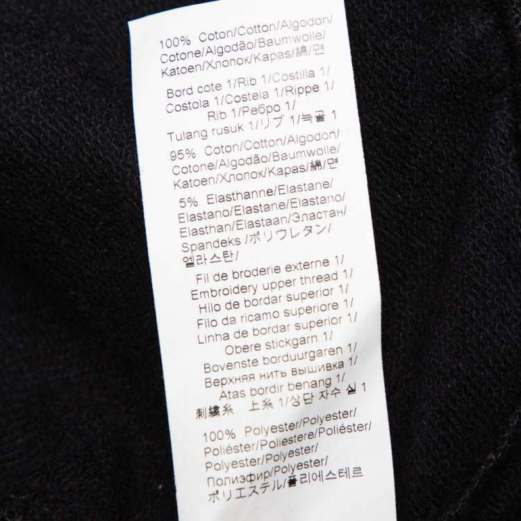 Pre Owned Kenzo Black Logo Tiger Printed Cotton Embroidery Detail Crewneck Sweater Dress M