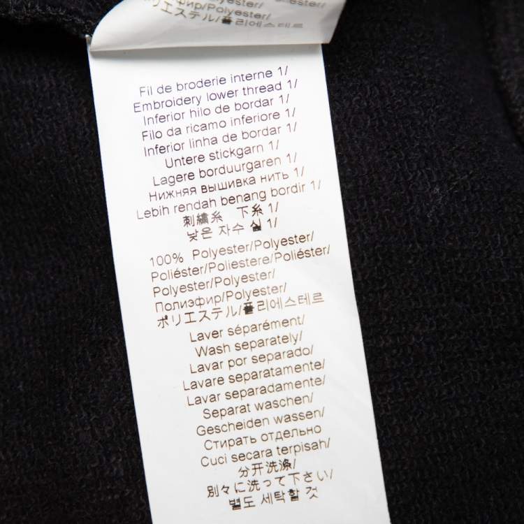 Pre Owned Kenzo Black Logo Tiger Printed Cotton Embroidery Detail Crewneck Sweater Dress M