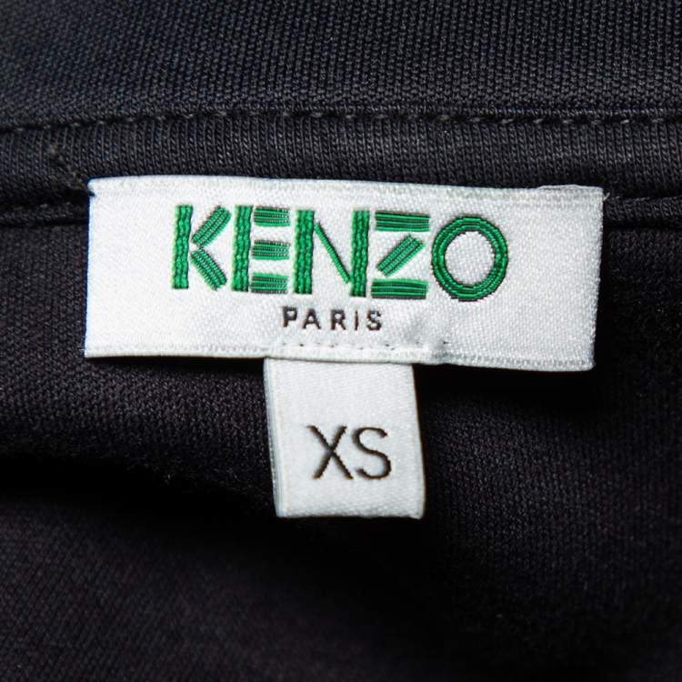 Pre Owned Kenzo Black Neoprene Half Zip Detail Oversized Track Jacket  XS