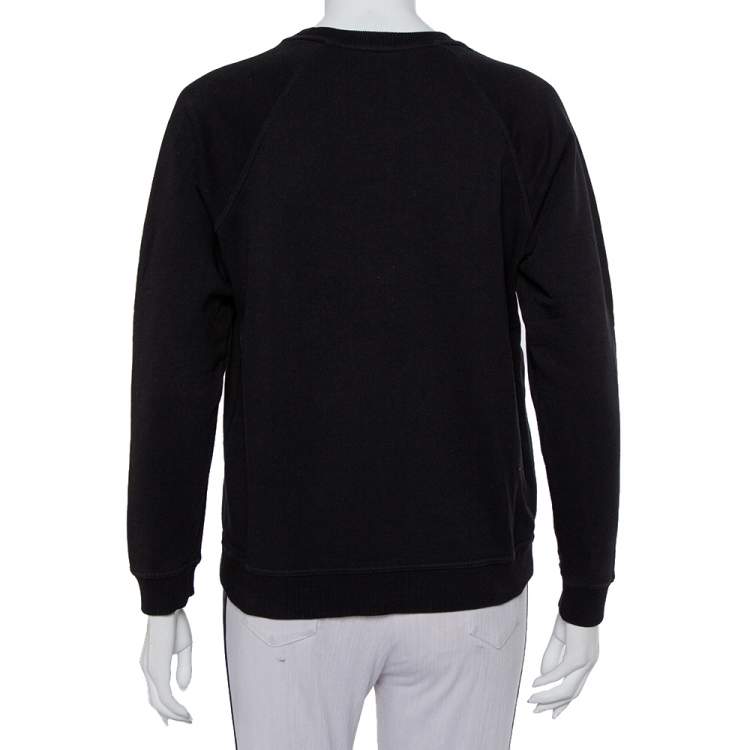 Pre Owned Kenzo Black Tiger Embroidered Cotton Crewneck Sweatshirt M