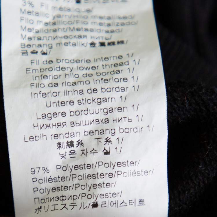 Pre Owned Kenzo Black Tiger Embroidered Cotton Crewneck Sweatshirt M