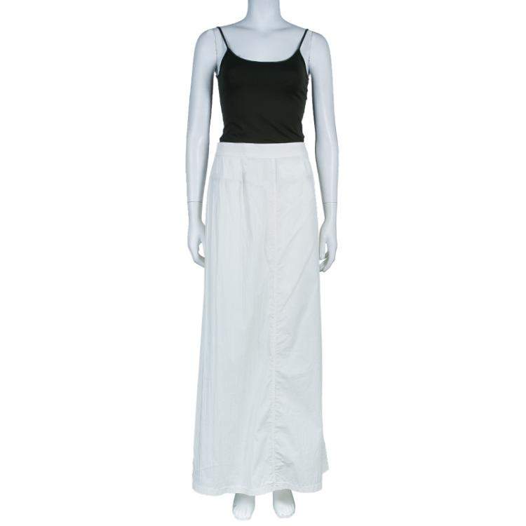 Pre Owned Kenzo Cream Cotton A-Line Maxi Skirt M