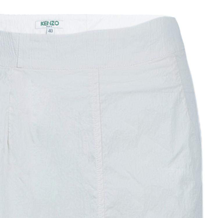 Pre Owned Kenzo Cream Cotton A-Line Maxi Skirt M
