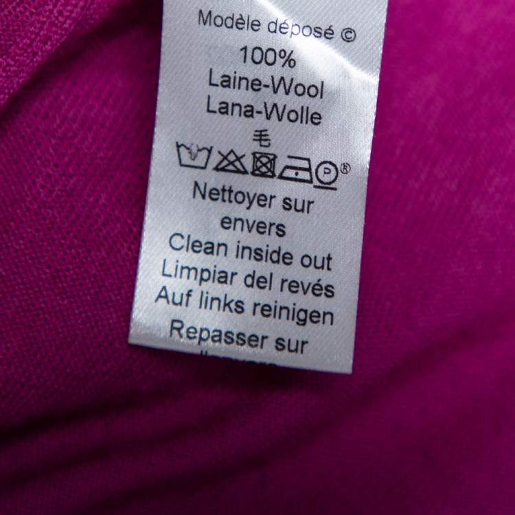Pre Owned Kenzo Purple Wool Button Front Cardigan M