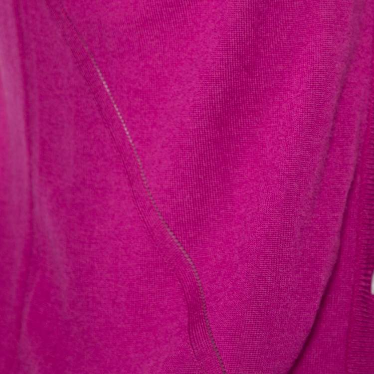 Pre Owned Kenzo Purple Wool Button Front Cardigan M