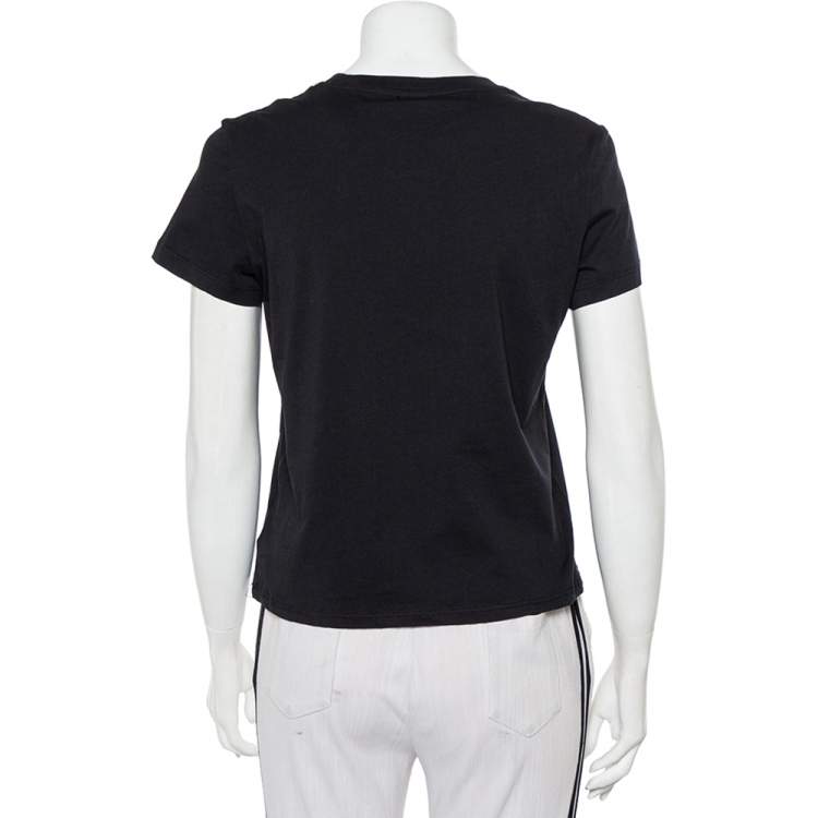 Pre Owned Kenzo Black Eye Embroidered Cotton Crewneck T-Shirt M