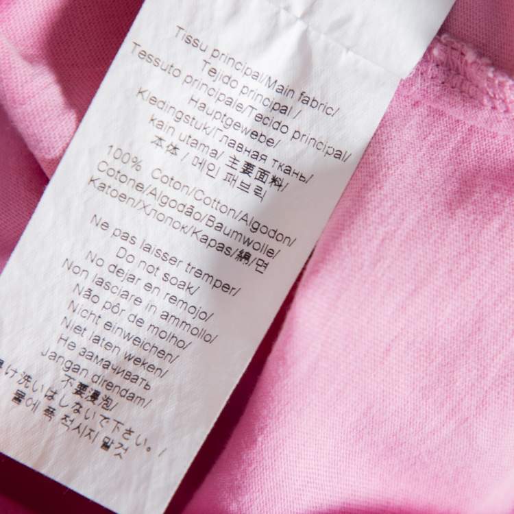 Pre Owned Kenzo Pink Bleached Tiger Printed Cotton Crewneck T-Shirt M