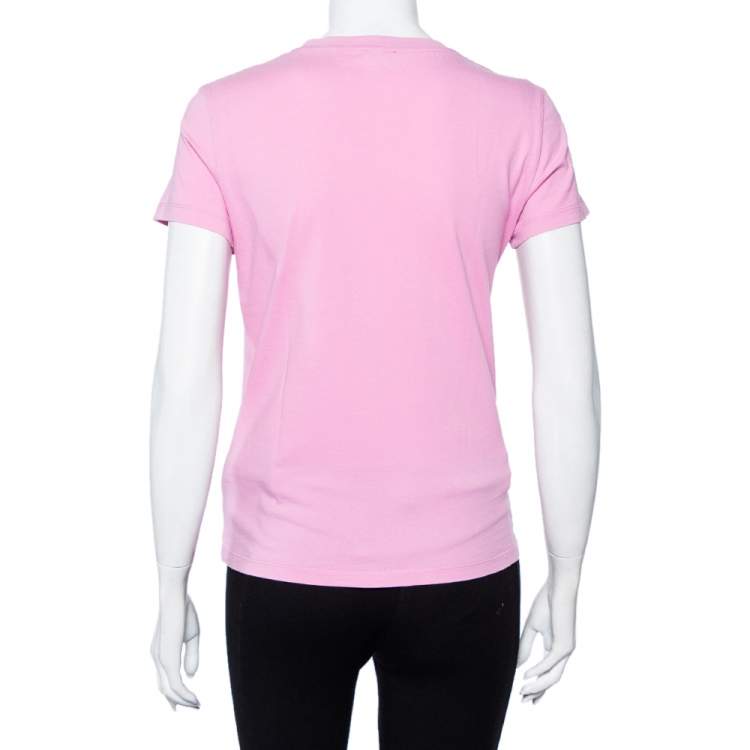 Pre Owned Kenzo Pink Bleached Tiger Printed Cotton Crewneck T-Shirt M