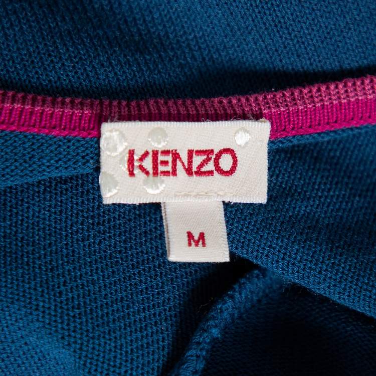 Pre Owned Kenzo Color Block Cotton Knit Scoop Neck T-Shirt M