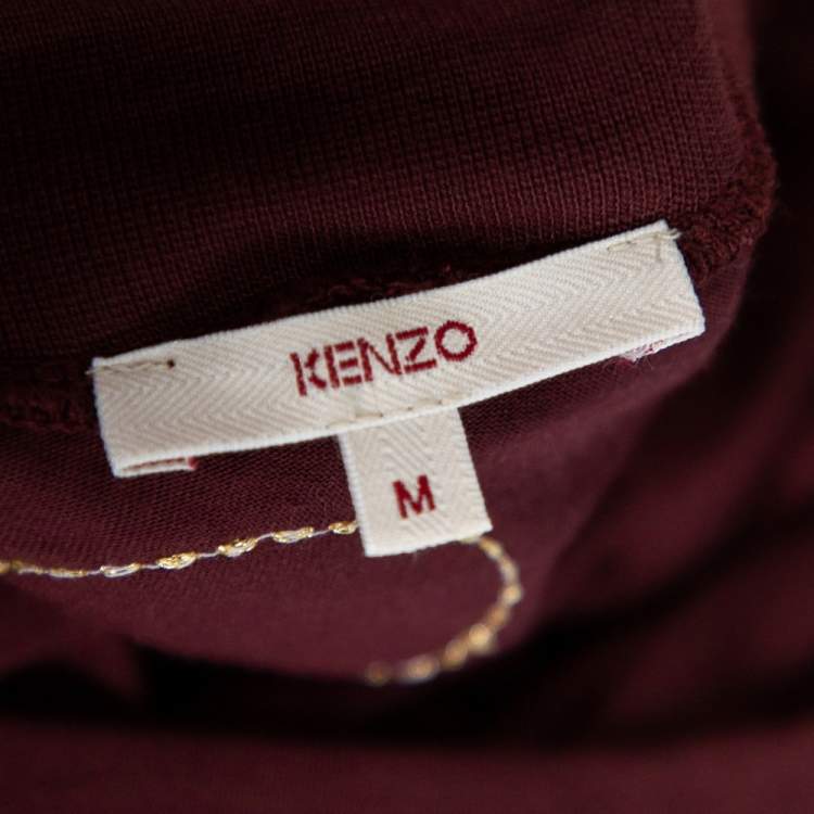 Pre Owned Kenzo Brown Knit Scoop Neck T-Shirt M
