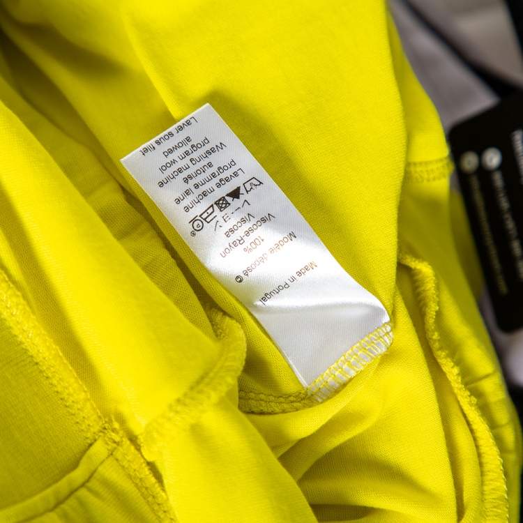 Pre Owned Kenzo Yellow Knit Scoop Neck T-Shirt S