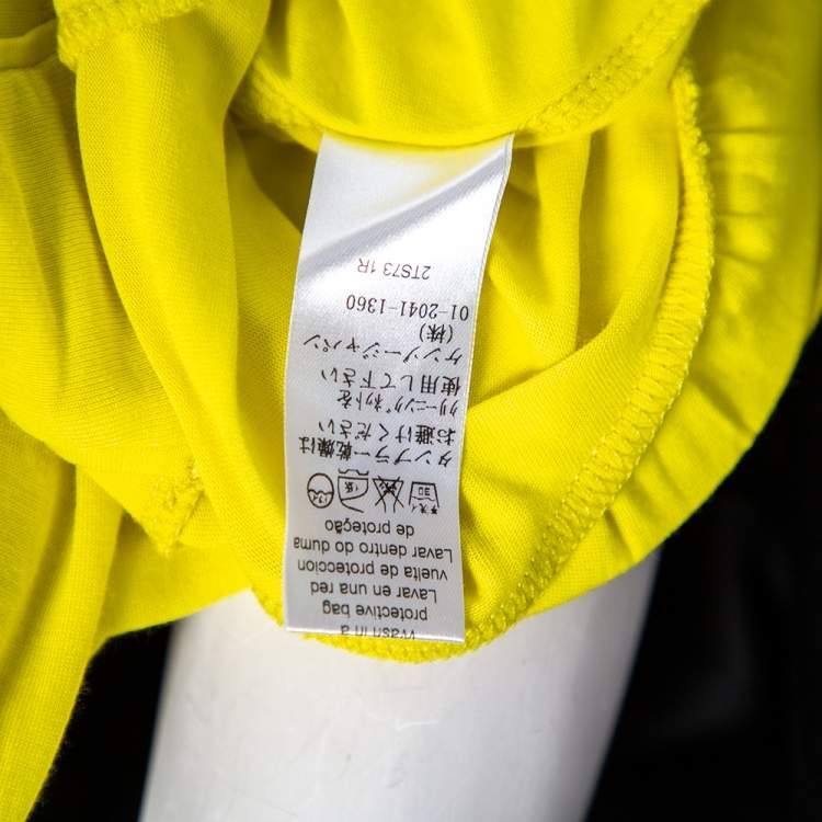 Pre Owned Kenzo Yellow Knit Scoop Neck T-Shirt S