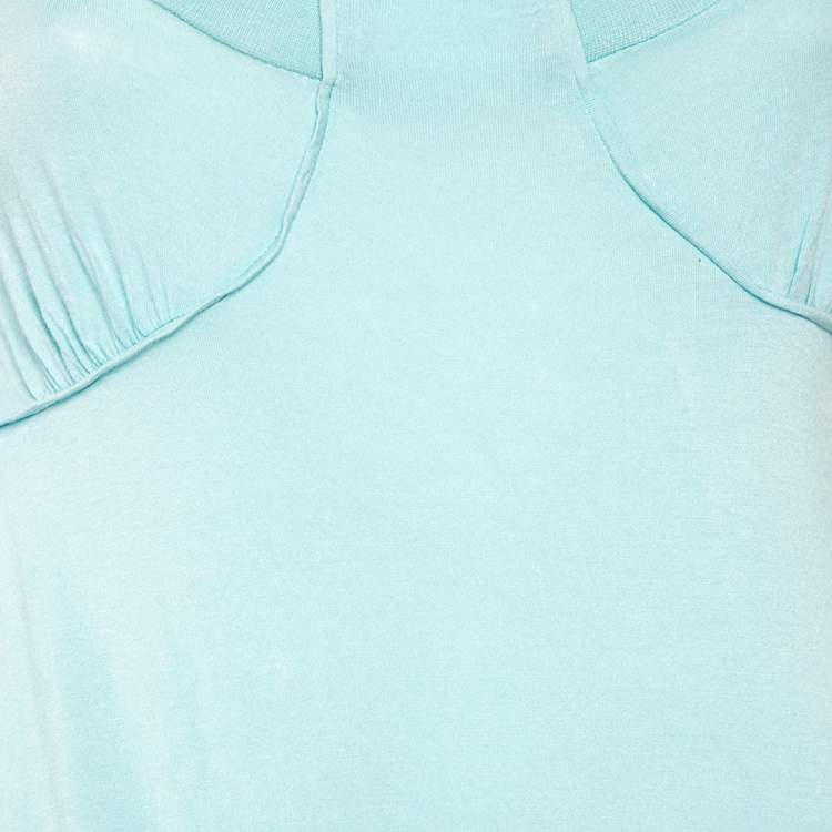 مملوكة مسبقًا Kenzo Blue Knit Scoop Neck T-Shirt S