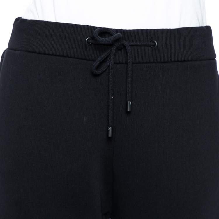Pre Owned Kenzo Black Cotton Knit Logo Detail Joggers L