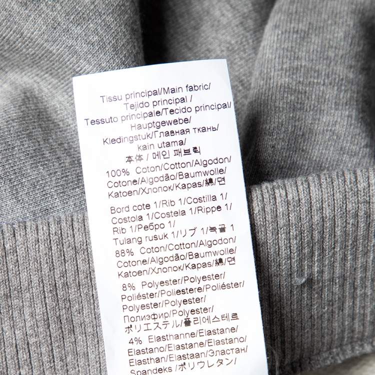 Pre Owned Kenzo Grey Cotton Knit Mini Tiger Logo Detail Joggers S