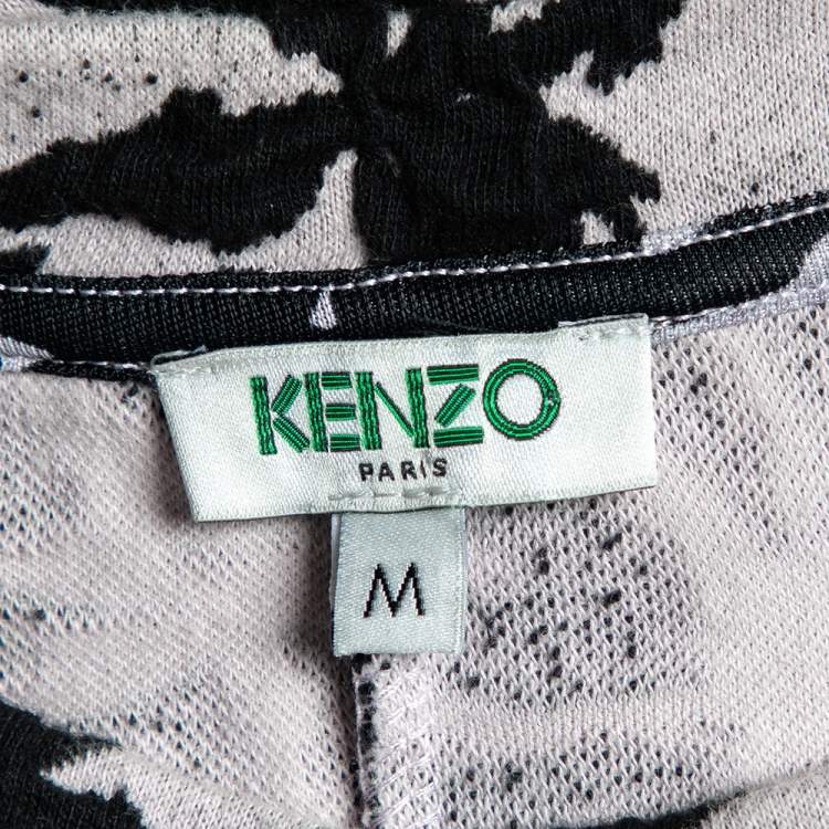 Pre Owned Kenzo Lavender Flocked Abstract Patterned Dress M