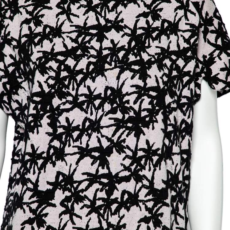 Pre Owned Kenzo Lavender Flocked Abstract Patterned Dress M