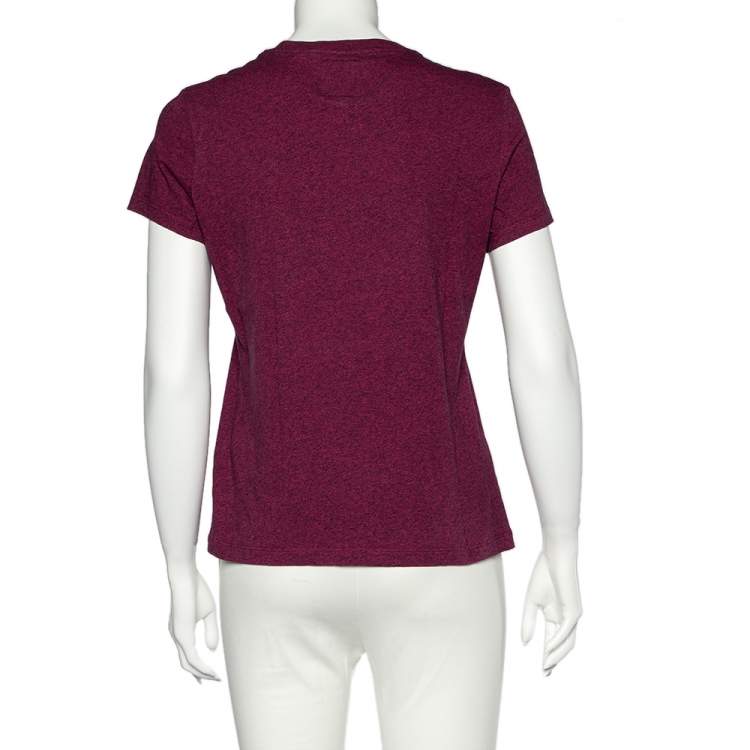 Pre Owned Kenzo Magenta Tiger Printed Cotton Crew Neck T-Shirt M