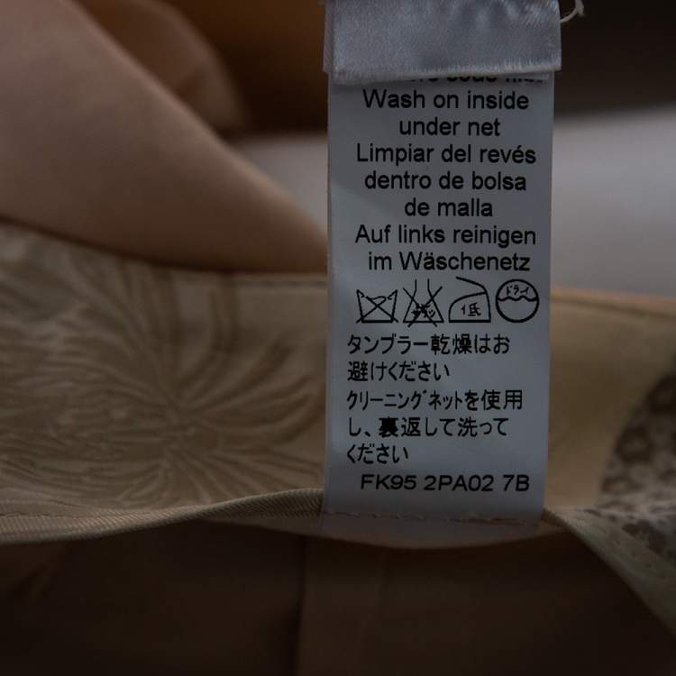 Pre Owned Kenzo Peach Cotton Back Buckle Detailed Formal Trousers M